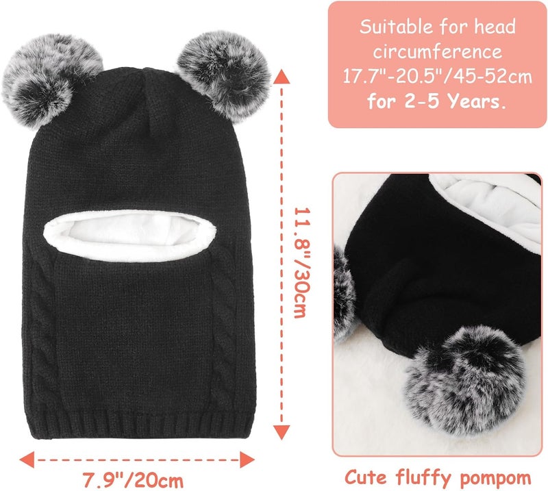DRESHOW BQUBO Kids Winter Hat Scarf Boys Girls Knit Earflap Beanie Double Thicken Lining Windproof Ski Cap for Toddler Kids 2-5 Years - Image 5